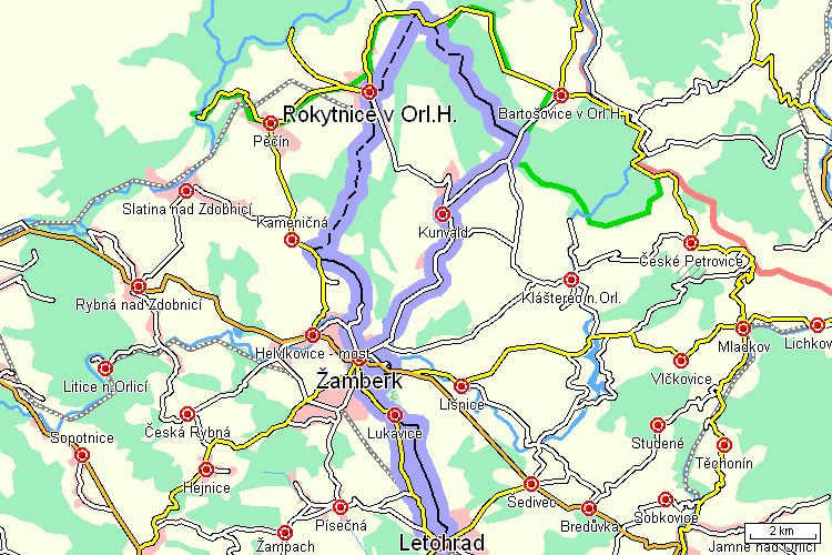Mapa cyklotrasy
