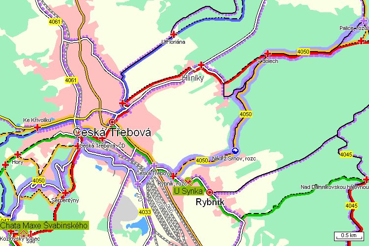 Mapa cyklotrasy Mapa cyklotrasy