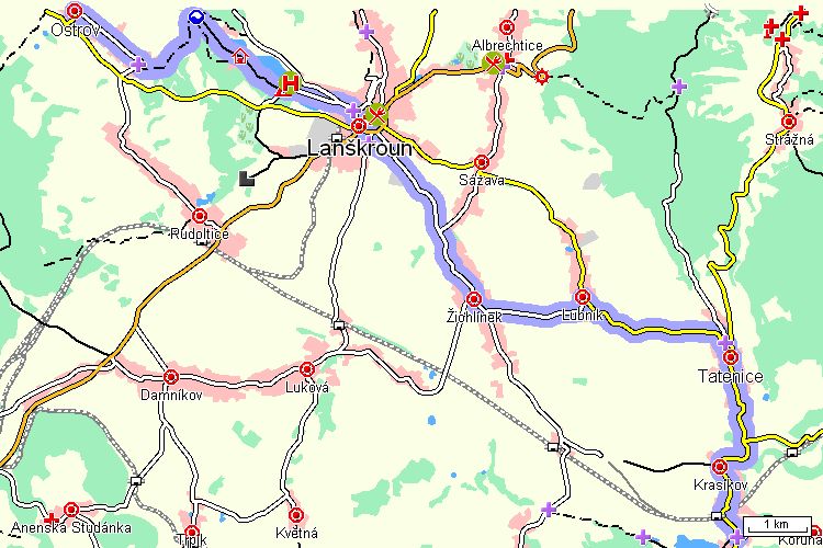 Mapa cyklotrasy Mapa cyklotrasy