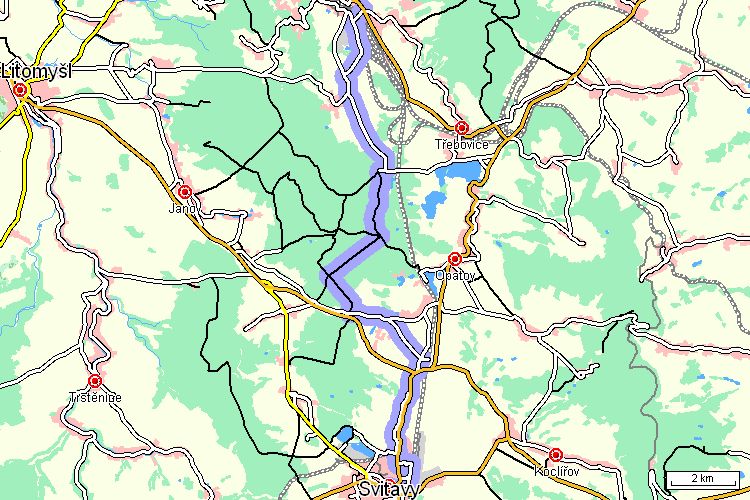 Mapa cyklotrasy Mapa cyklotrasy
