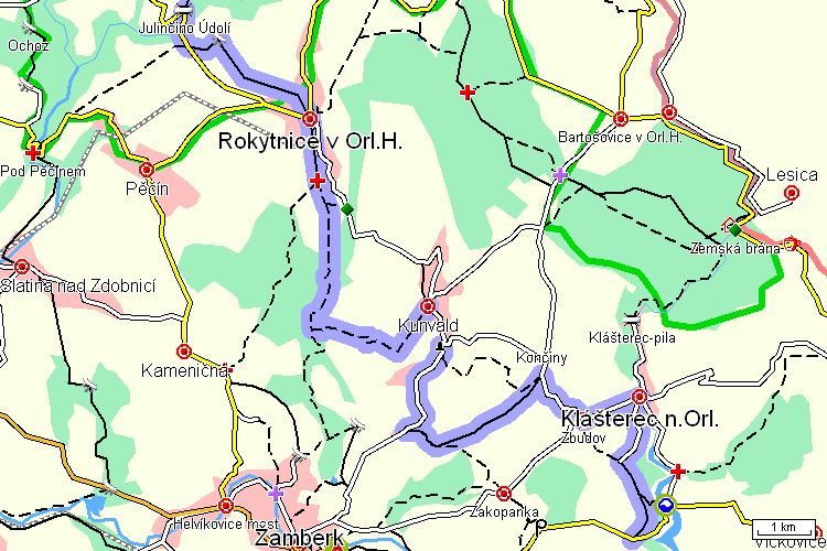 Mapa cyklotrasy