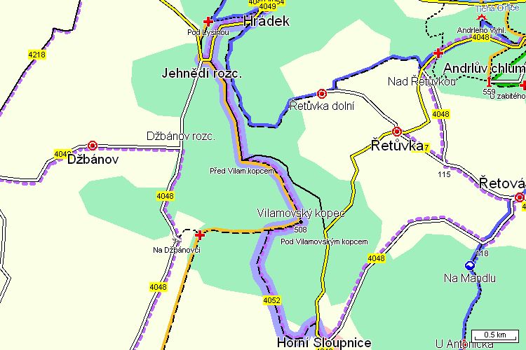 Mapa cyklotrasy