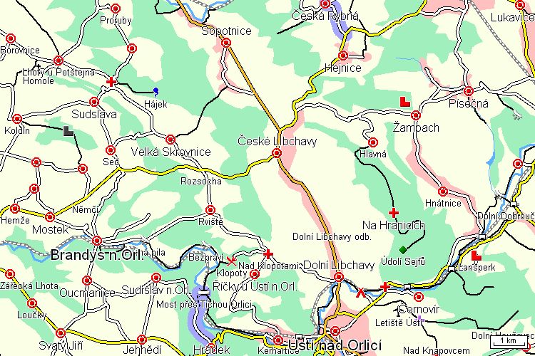 Mapa cyklotrasy Mapa cyklotrasy