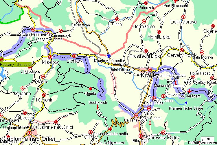 Mapa cyklotrasy