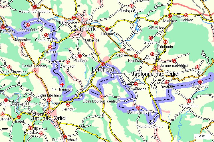 Mapa cyklotrasy