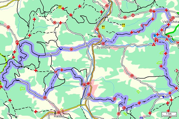 Mapa cyklotrasy