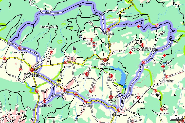 Mapa cyklotrasy Mapa cyklotrasy
