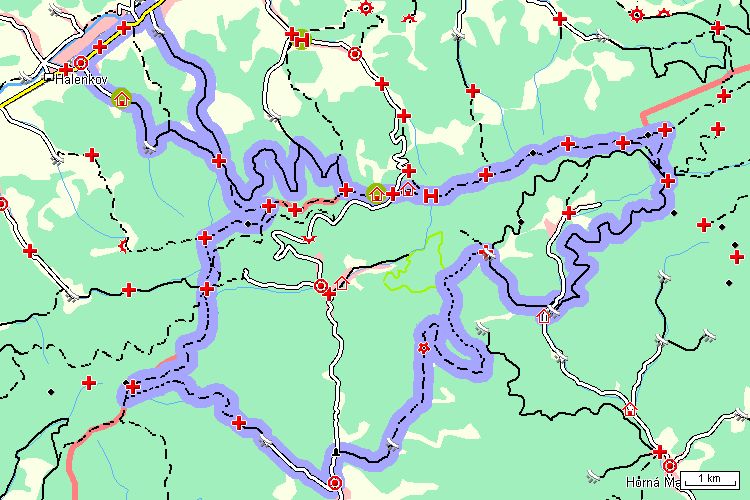 Mapa cyklotrasy