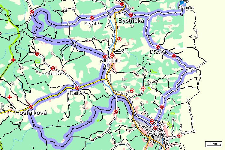 Mapa cyklotrasy Mapa cyklotrasy