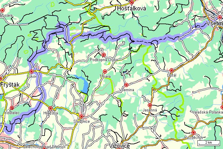 Mapa cyklotrasy Mapa cyklotrasy