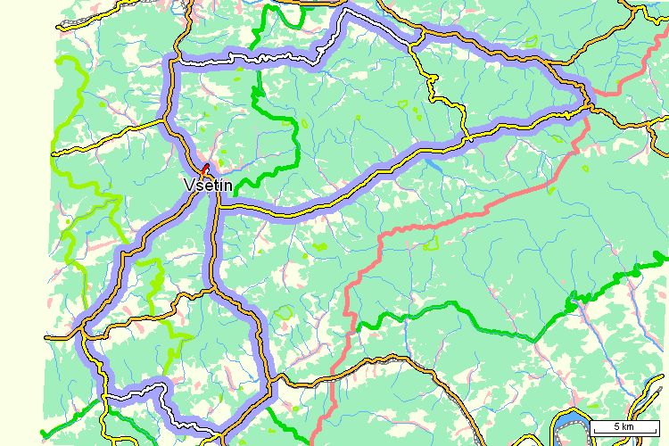 Mapa cyklotrasy
