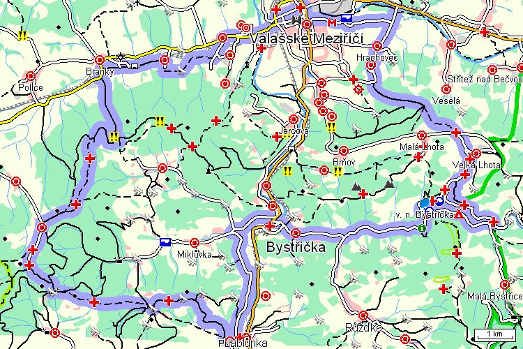 Mapa cyklotrasy Mapa cyklotrasy