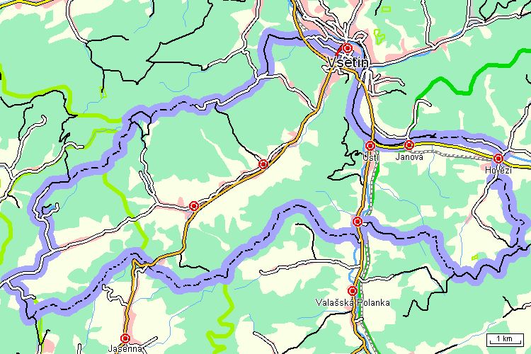 Mapa cyklotrasy