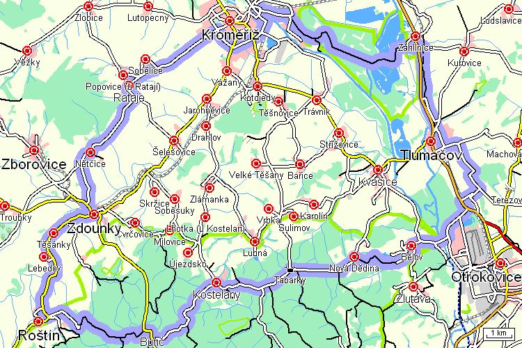 Mapa cyklotrasy Mapa cyklotrasy