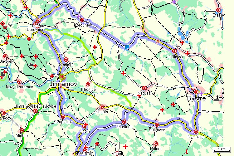 Mapa cyklotrasy Mapa cyklotrasy