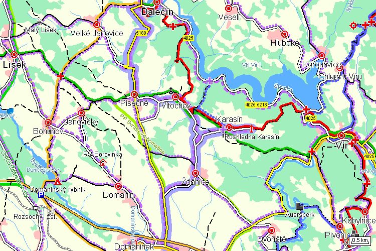 Mapa cyklotrasy Mapa cyklotrasy