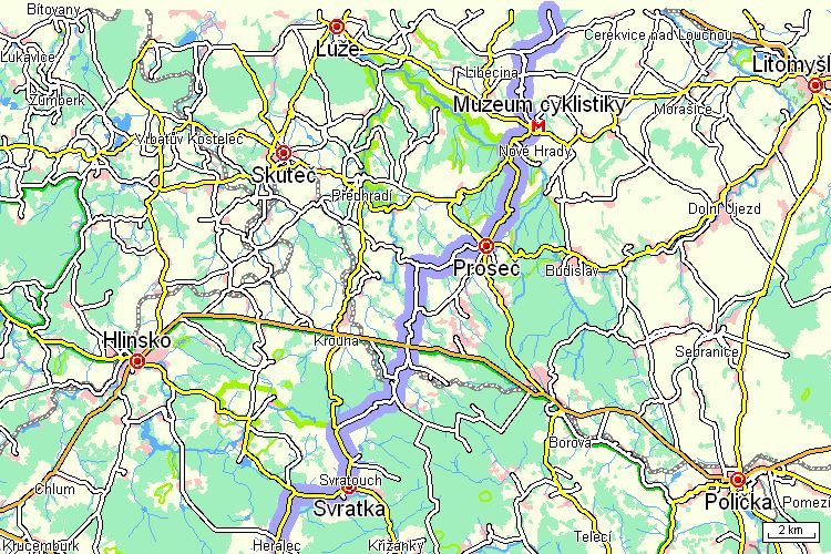 Mapa cyklotrasy