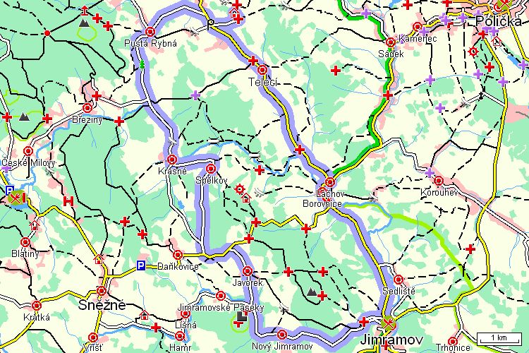 Mapa cyklotrasy