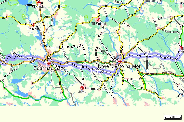 Mapa cyklotrasy