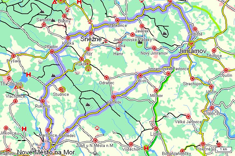 Mapa cyklotrasy