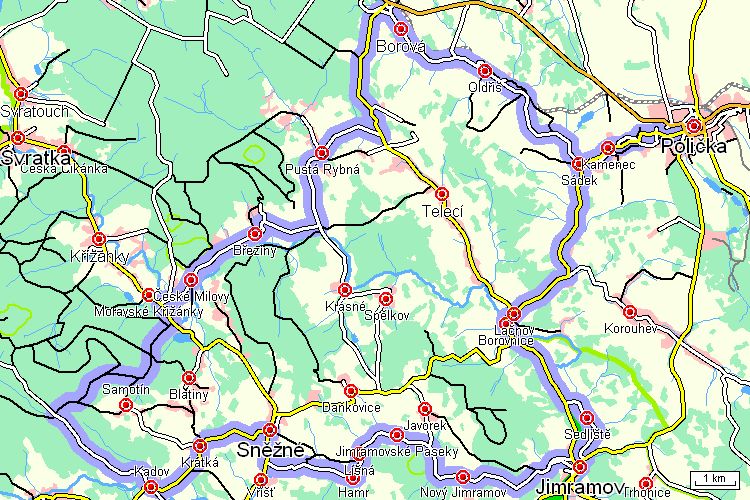 Mapa cyklotrasy Mapa cyklotrasy