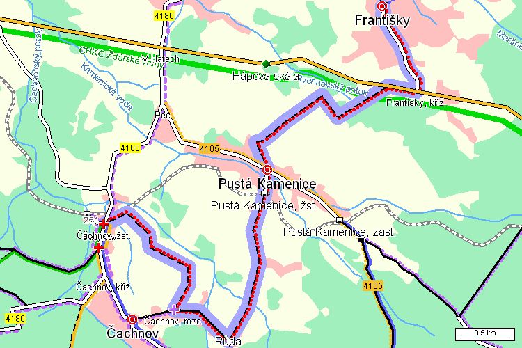 Mapa cyklotrasy