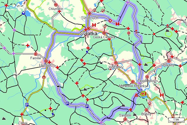 Mapa cyklotrasy