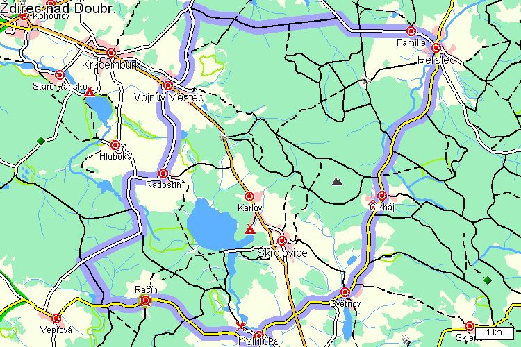 Mapa cyklotrasy Mapa cyklotrasy