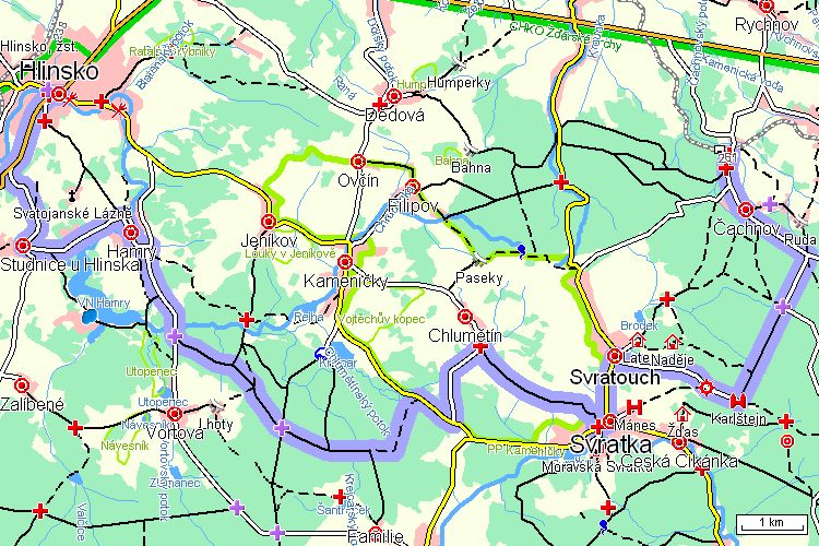 Mapa cyklotrasy