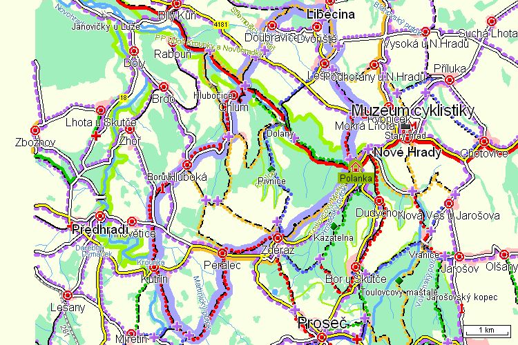 Mapa cyklotrasy
