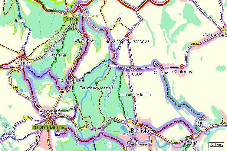 Mapa cyklotrasy
