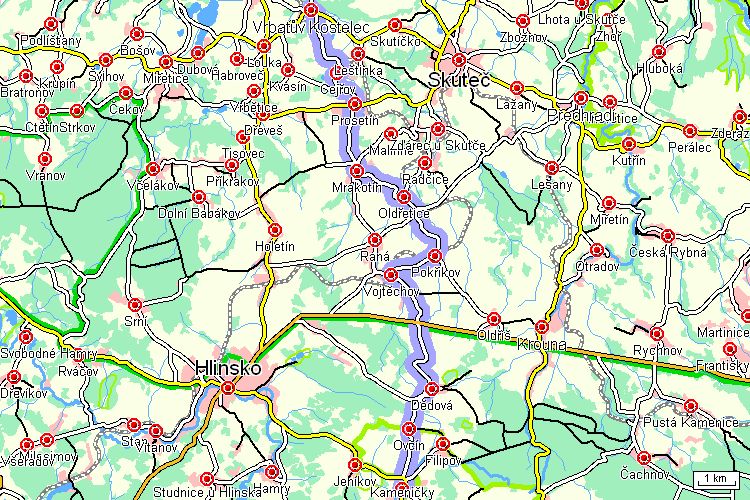 Mapa cyklotrasy