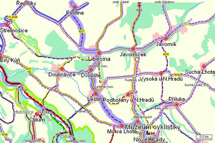 Mapa cyklotrasy