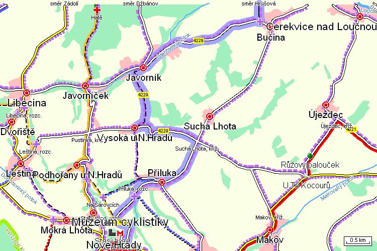 Mapa cyklotrasy