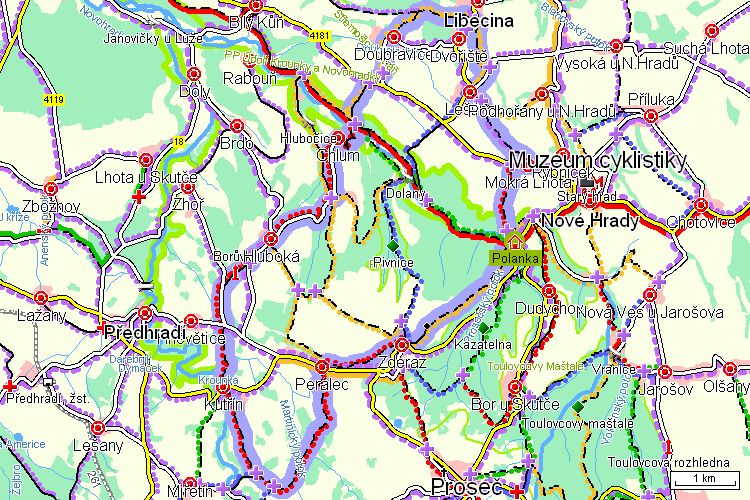 Mapa cyklotrasy