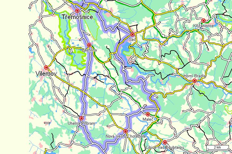 Mapa cyklotrasy