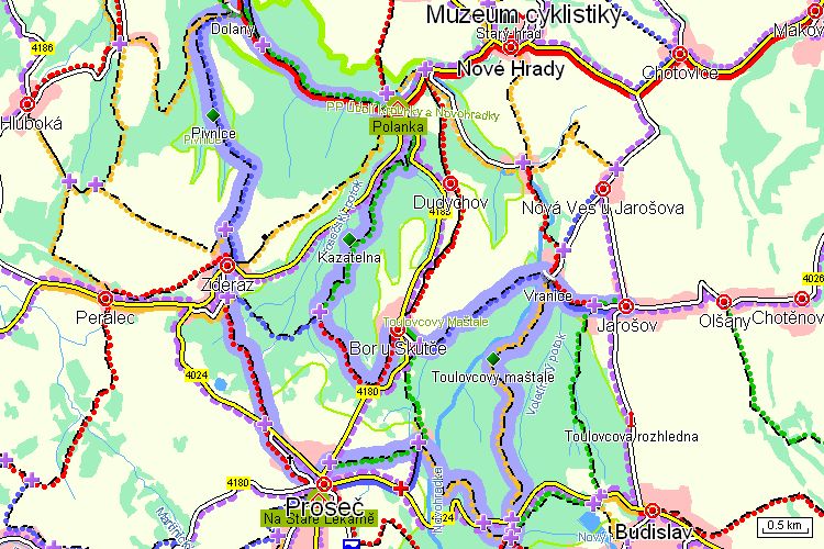 Mapa cyklotrasy