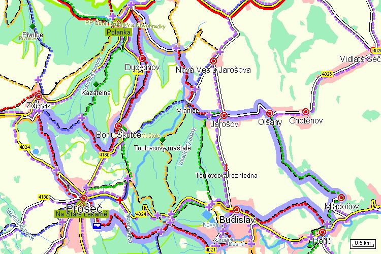 Mapa cyklotrasy