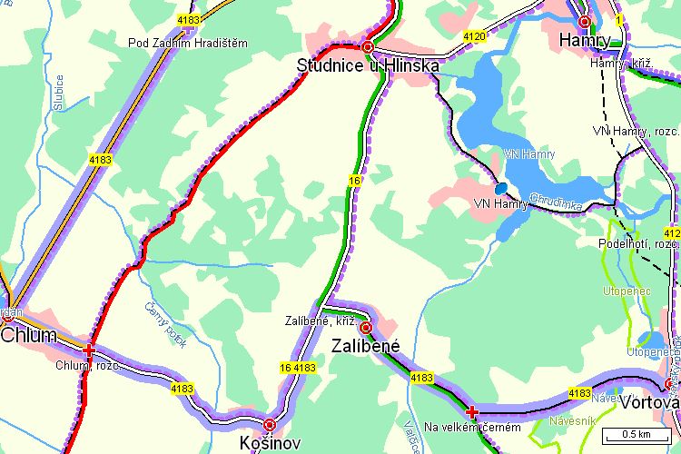 Mapa cyklotrasy