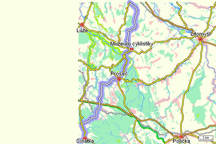 Mapa cyklotrasy