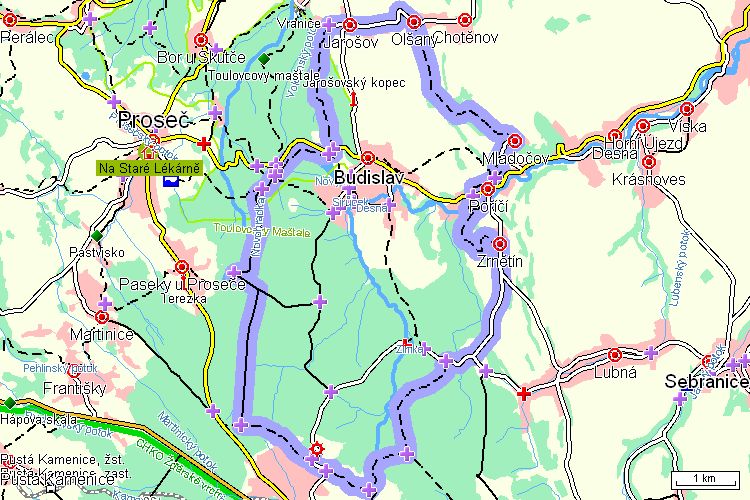 Mapa cyklotrasy