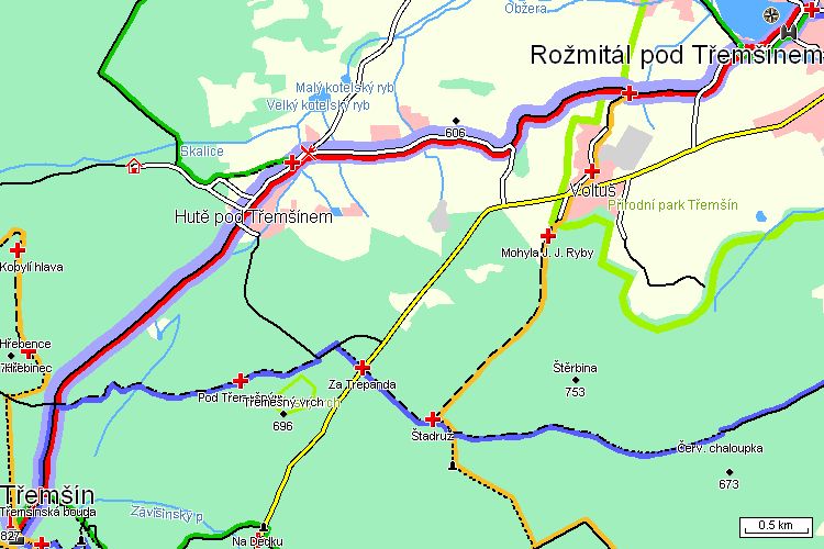 Mapa turistické trasy