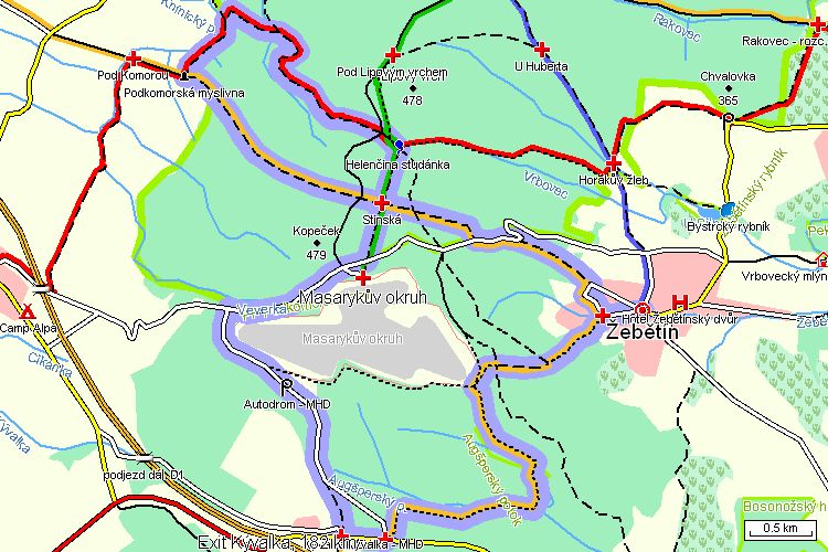 Mapa turistické trasy