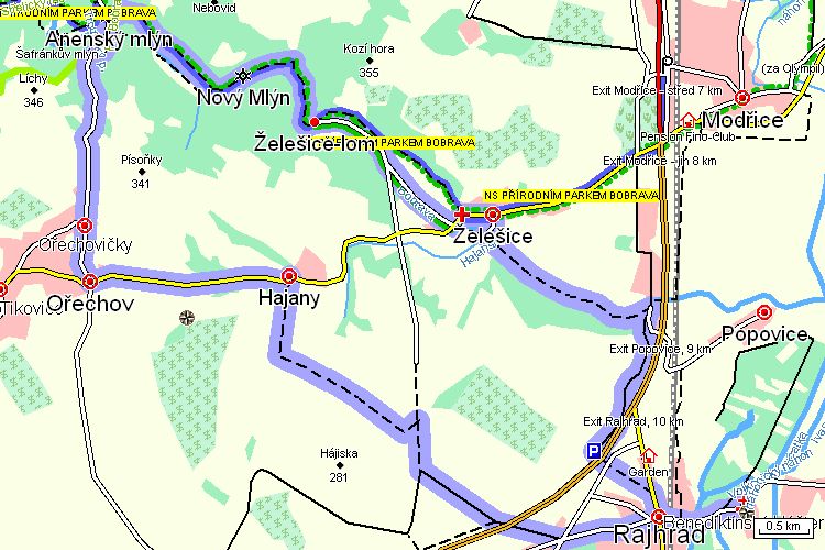 Mapa turistické trasy Mapa turistické trasy