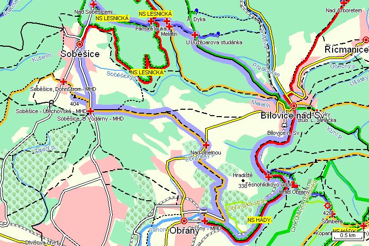 Mapa turistické trasy Mapa turistické trasy