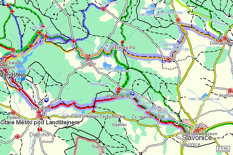 Mapa turistické trasy