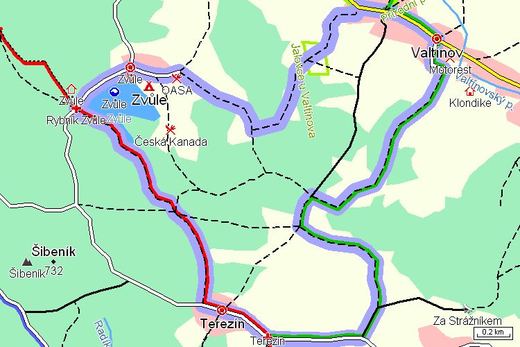 Mapa turistické trasy