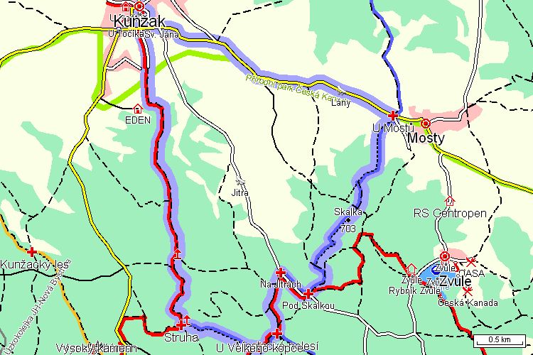 Mapa turistické trasy Mapa turistické trasy