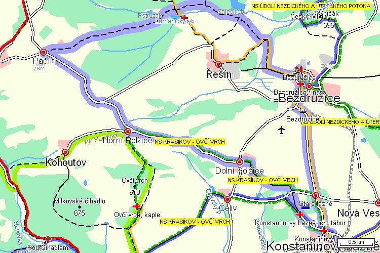 Mapa turistické trasy