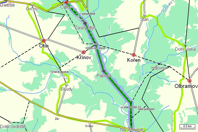 Mapa turistické trasy